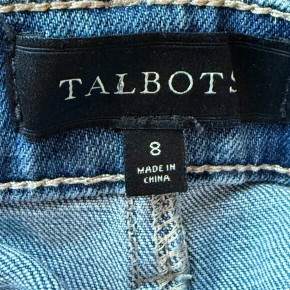 Talbots Y2K Embroidered Denim Mini Skirt Womens 8 Preppy Boho Casual - Picture 4 of 6